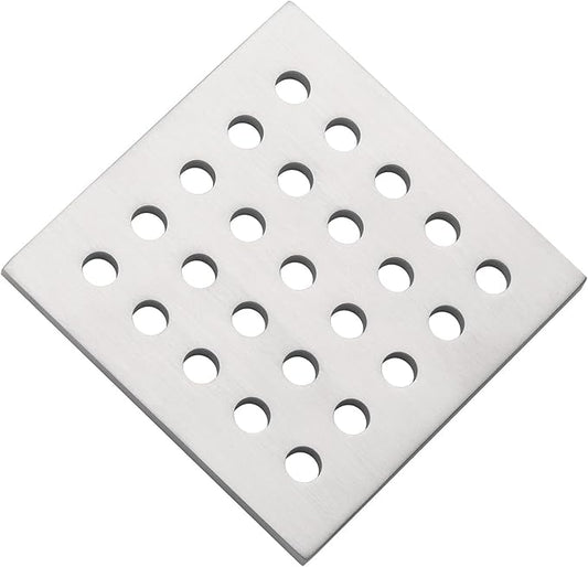 3.75 Inch Square Shower Drain Cover 95MM Floor Drain Grate (Brushed Nickel)