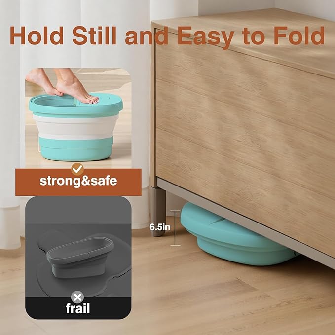 Pedicure Foot Spa with Bubble and Heat,Collapsible Foot Soaking Tub with Remote Control,Pedicure Tools for Feet,Foot Bath Soak Tub Gift for Women/Men,Mom/Dad