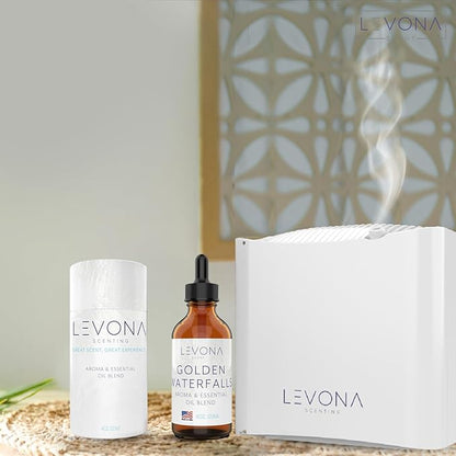 Levona Scent Essential Oils - Scents for Home, Hotel & Office Use - Perfect for Home Diffuser & Humidifiers - Aroma Fragrance Oil, Ideal for Massage, Relaxation, and Spa - Golden Waterfalls, 120ml