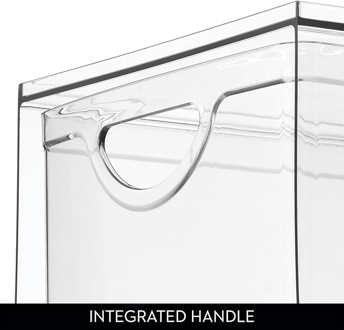 iDesign Stackable Storage Drawer for Fridge, Pantry, or Under Sinks, Set of 4, Clear, Made in USA