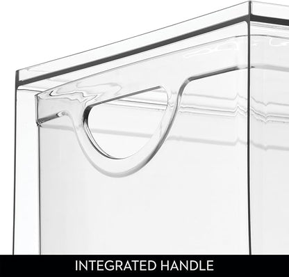 iDesign Stackable Storage Drawer for Fridge, Pantry, or Under Sinks, Set of 4, Clear, Made in USA