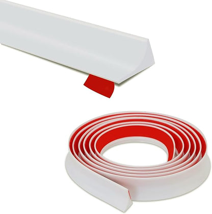 Shower Threshold Water Dam,Walk in Shower Water Guard, Shower Dam Water Barrier Bathroom Sink Splash for Dry And Wet Separation Caulk Seal Strip Edge Trim (78Inch, White)