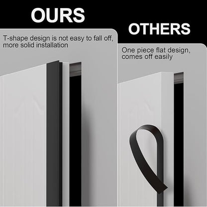 T-Shaped Door Draft Stopper, 1.97 in x 10 Ft Silicone Seal Strip for Windows Gaps, Weather Stripping Seal Strip Shower Sweep, Black