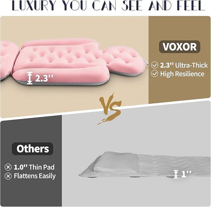 Full Body Bath Pillow for Bathtub, Thick Bathtub Cushion with Laundry Bag, Luxury Tub Pillow for Bath for Headrest Neck and Back Support Pink 51" x 16"