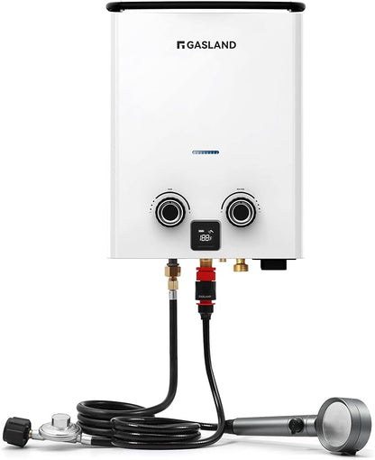 GASLAND 2025 Goshower G5 Portable Propane Water Heater | 1.32 GPM, 34,000 BTU | For Camping, Off-Grid | Digital Display | Compact