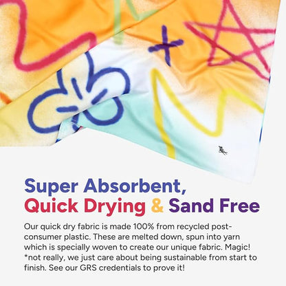 Dock & Bay Quick Drying Towel - for Sports & Gym - Compact, Lightweight - 100% Recycled - Includes Bag - Sand to Streets, Medium (130x70cm, 51x27)