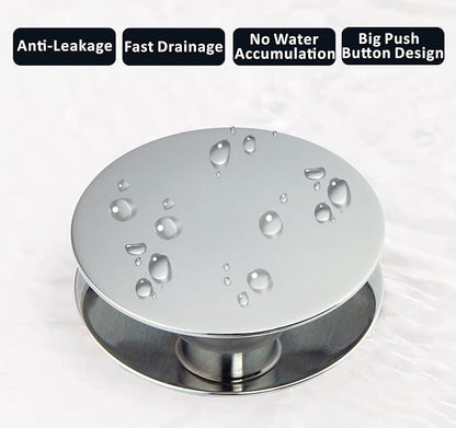 Artiwell Universal Bathroom Sink Drain Stopper, Fits Most Pop-Up Drains for Vessel Sink Lavatory Vanity, Sink Drain Strainer with Detachable Hair Catcher, Tested by Plumber in US (Chrome Plated)