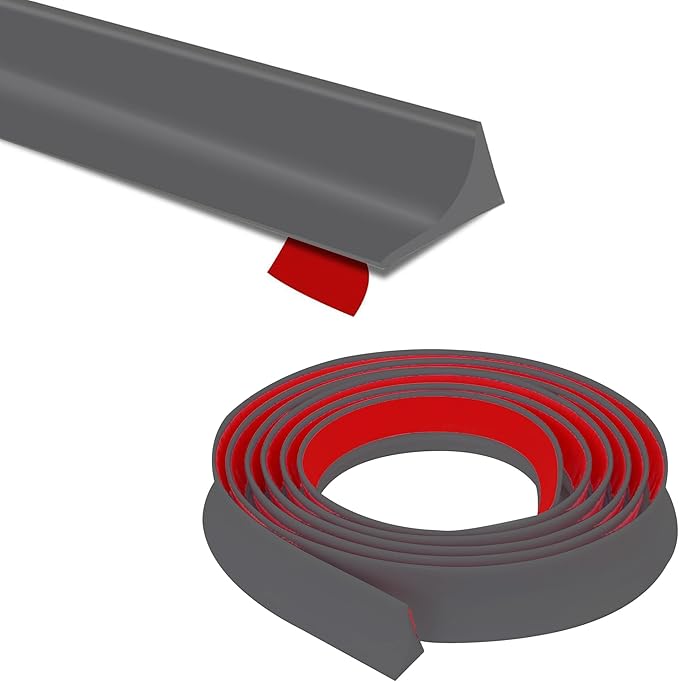 Shower Threshold Water Dam,Walk in Shower Water Guard, Shower Dam Water Barrier Bathroom Sink Splash for Dry And Wet Separation Caulk Seal Strip Edge Trim (39Inch, Gray)