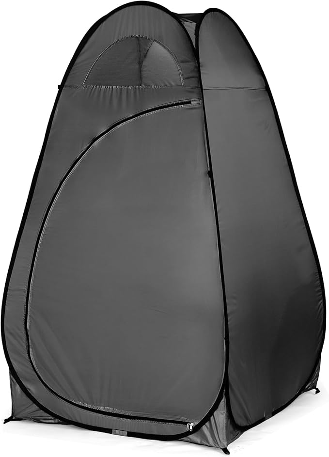 Pop Up Privacy Shower Tent,Portable Outdoor Bathroom Toilet Changing Dressing Room,Instant Rain Shelter for Camping & Beach,Lightweight & Sturdy, Easy Set Up, Foldable, with Carry Bag (Black)