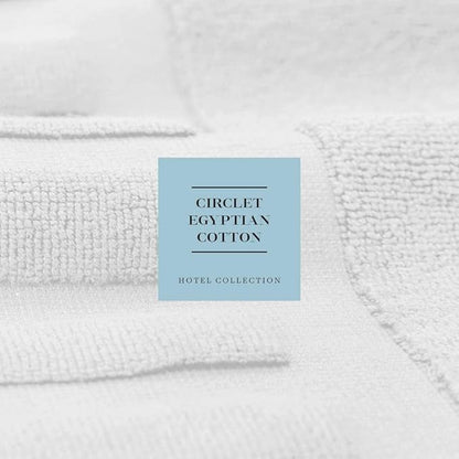 White Classic Luxury Bath Mat Floor Towel Set - Absorbent Cotton Hotel Spa Shower/Bathtub Mats [Not a Bathroom Rug] 22"x34" | 2 Pack | Gray/White