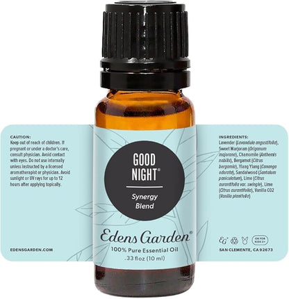 Edens Garden Good Night Essential Oil Blend- 100% Pure Premium Grade, Undiluted, Natural, Therapeutic, Aromatherapy, The Best for Diffusing, Candle, Humidifiers, Kid Safe 10 ml (.33 fl oz)