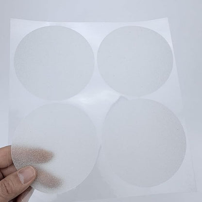 S&X 24 Pcs Non Slip Bathtub Stickers (Large 4" Round), Invisible Clear High Traction Grit Dots, Anti Slip Safety Treads for Tub, Shower Floor with Scraper