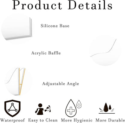 Shower Splash Guard Set Acrylic Shower Water Barrier Corner Splash Protector for Bathtub Keep Water Inside Shower Prevent Water Splashing Ideal for Sink Bathtub and Basin Use (Ripples)