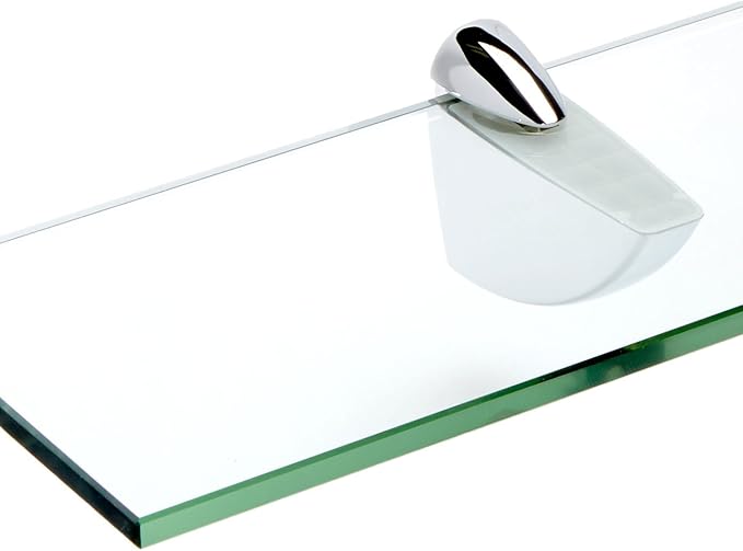 Spancraft Glass O-4.75x12-Chrome Oriole Glass Shelf, Chrome, 4.75" x 12"