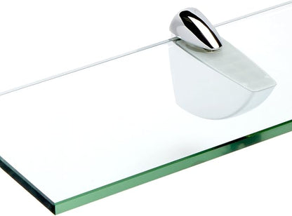 Spancraft Glass O-4.75x12-Chrome Oriole Glass Shelf, Chrome, 4.75" x 12"