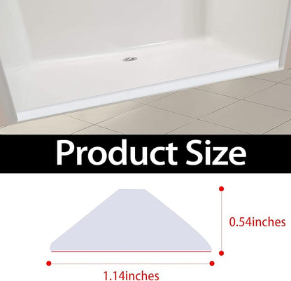 Raycity Collapsible Shower Threshold Water Dam Barrier,Shower Door and Kitchen Water Strip Dam Shower Guard for Dry And Wet Separation Caulk Seal Strip Edge Trim(98Inches/White)