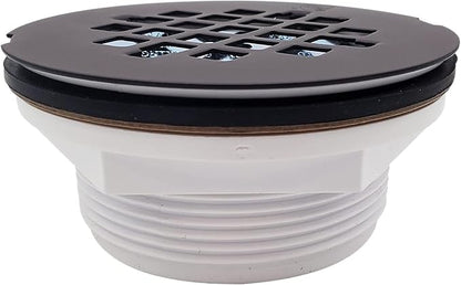 Westbrass SP6036WP-12 60" x 36" 3-Wall Shower Pan with Plastic Center Drain and 4-1/4" Cross Grid Brass Drain Cover, Oil Rubbed Bronze