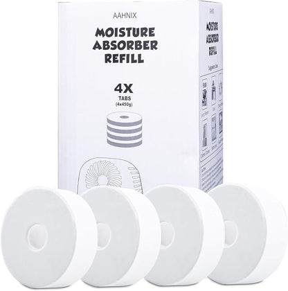 pack of 4, humidity absorber Refills Tablets, 15.9oz-4"H×1.6"W mini dehumidifier Tablets – Moisture Absorber Prevents Excess Moisture And Fragrance Free