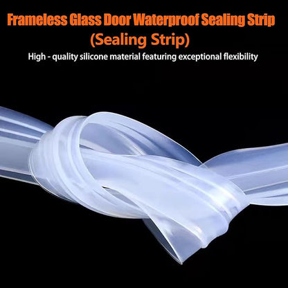 Frameless Soft Shower Door Sweep Seal Drip Rail, Glass Shower Silicone Door Seal Strip,Weatherproof Silicone Seal Fit for Glass (H Type, 8mm (5/16"))