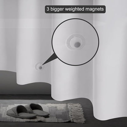 UFRIDAY Frosted 74 inch Shower Curtain Liner,PEVA Plastic Waterproof Long Shower Curtain Liner with 3 Big Bottom Magnets 74 inch Long Length with Rustproof Grommets Frosted Shower Curtain,71x74