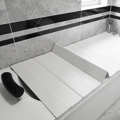 Adjustable Foldable Dust-Proof Bathtub Cover White,Waterproof Shutter Bathtub Tray & Laptop Desk 2 in 1 Fits Most Tubs,Modern Bath Tub Racks for Home(Size:0.47in Thick,Color:92CMx201CM(36.2"x79"))