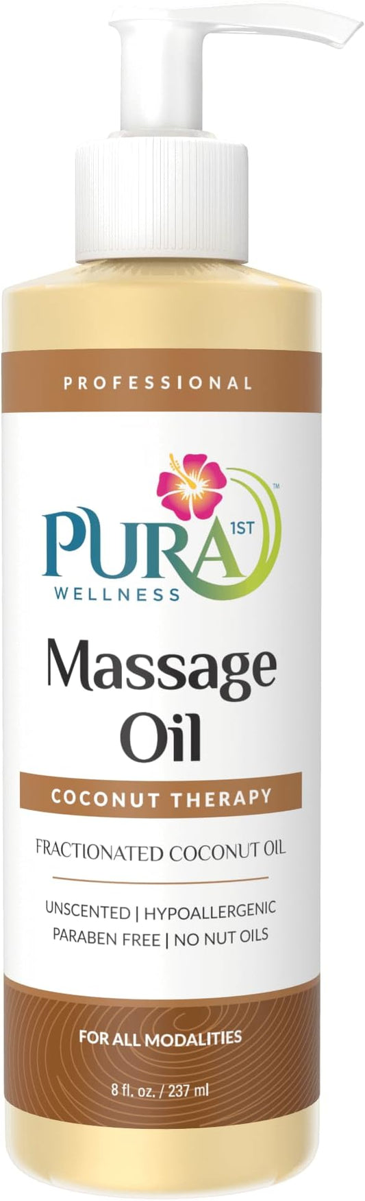 Coconut Therapy Massage Oil, Coconut Massage, Physical Therapy Coconut Oil, Professional Deep Tissue Therapy, Pura Wellness Massage Oil, Unscented Oil for Physical Therapy and Recovery, 8oz