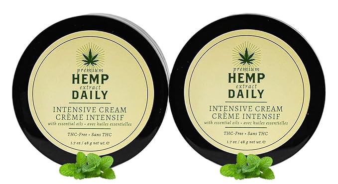 Intensive Cream - Hand, Shoulder, Back, Knee, Foot Topical Rub Moisturizing Lotion - Organic | 1.7 Ounces (Classic Mint, Pack of 2)