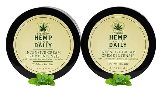 Intensive Cream - Hand, Shoulder, Back, Knee, Foot Topical Rub Moisturizing Lotion - Organic | 1.7 Ounces (Classic Mint, Pack of 2)