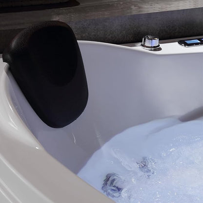 Empava 59" Corner Whirlpool Bathtub for 2-Person, Luxury Jetted Spa Tub with 10 Hydro Massage Jets, Built-In Heater, Chromatherapy LED Lights & Constant Heat System, ETL Certified Acrylic Tub