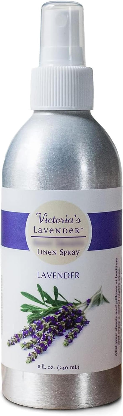 Victoria's Lavender Linen Spray for Bedding, Pillow Spray for Sleeping Better, Pure Lavender Essential Oil Handmade in Oregon, Made in USA (8 oz)