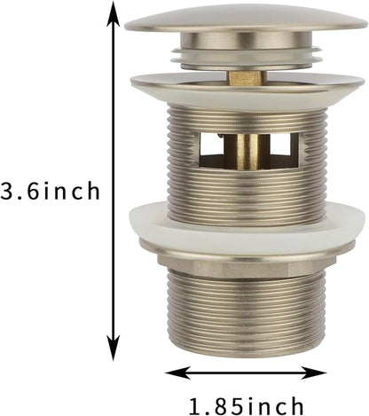 Freestanding Bathtub Drain Pop-up Stopper - Suitable for Most Bathtubs, Compatible With Rough-in Kit (Brushed Nickel Finish)