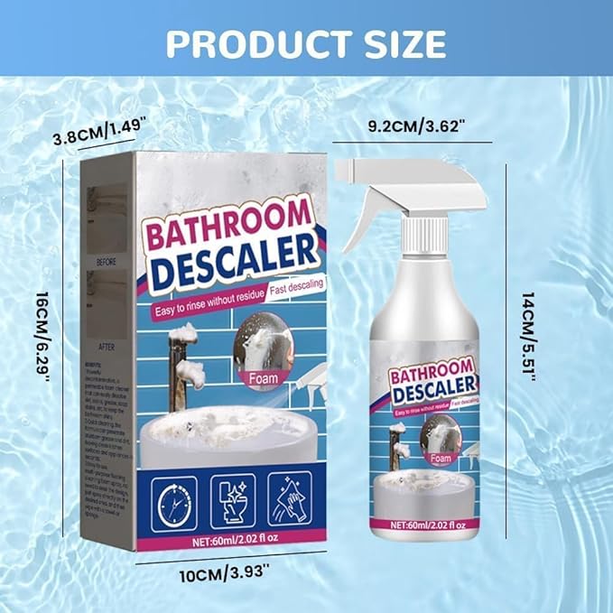 Bathroom Descaler Foam Cleaner,Bubble Cleaner Foam,Bathroom Glass Descaler,All Purpose Rinse Cleaning Foams Spray For Bathtub,Toilet,Glass,Faucet(2PCS)