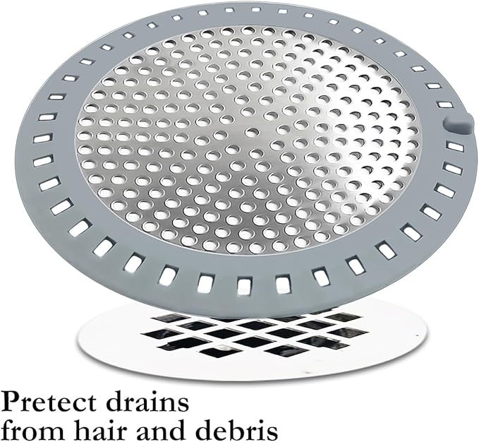 Drain Hair Catcher, Shower Hair Drain Catcher, Shower Drain Cover, Bathtub Drain Strainer, Tub Hair Catcher, Bathroom Sink Strainer Hair Trap Filter, Bathroom Drain Defender, Flat, Round