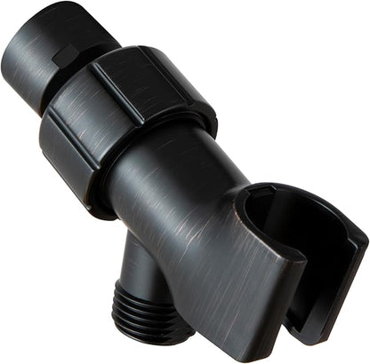 OFFO Shower Head Holder with Solid Metal Ball for Handheld Shower Head, Oil Rubbed Bronze Adjustable Shower Arm Mount for Connecting, 1/2 in IPS Female Inlet and Male Outlet