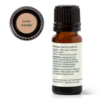 Plant Therapy Love Vanilla Essential Oil Blend 10 mL (1/3 oz) 100% Pure, Undiluted, Therapeutic Grade