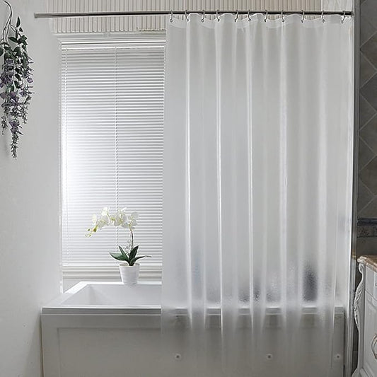 AooHome Extra Long Shower Curtain Liner, Clear Eva Frosted Shower Curtain with 5 Bottom Magnets, Semi Transparent, 72 x 86 Inch