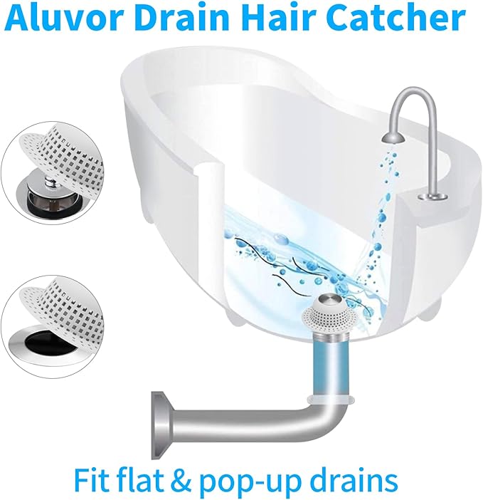 Shower Drain Hair Catcher Bathtub Drain Cover Shower Protector for Pop-Up & Regular Drains