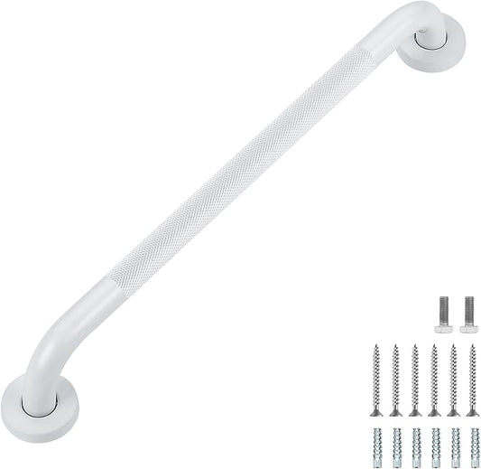 Grab Bars for Shower, 1 Pack 20-Inch Anti Slip Shower Handles for Elderly, Safety Shower Grab Bar, Stainless Steel Handicap Grab Bars for Bathroom (White 1" Diameter)