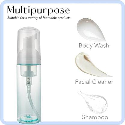 4 Pack Foam Pump Bottle Travel 2 oz/60 ml Small Size Mousse Foam Soap Dispenser Refillable Plastic Foaming Soap Dispenser Empty Travel Foaming Containers for Soap Shampoo Lash Washer