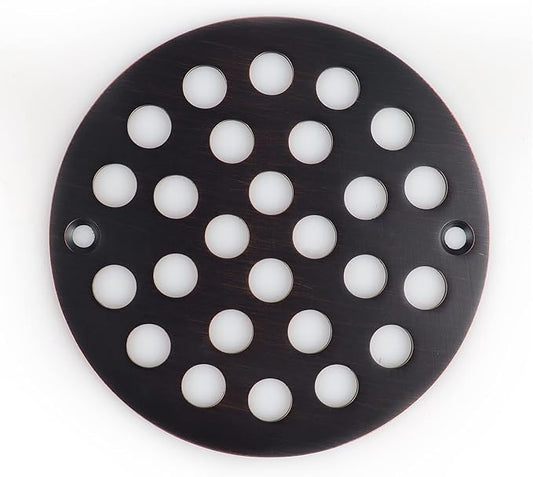 4 Inch Screw-in Round Shower Drain Cover Replacement Floor Drainer with Screws (Oil Rubbed Bronze)