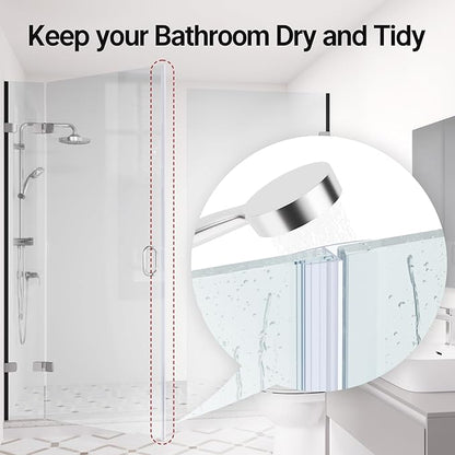 AmazerBath 5 PCS Shower Door Side Seal Strip for 1/2 Inch Glass - 15.75 Inches x 5, 5 Sections Segmented Shower Installation Kit, Frameless Glass Door Seal Strip