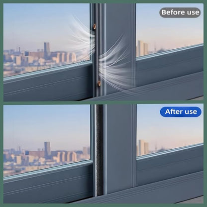 Window Weather Stripping Door Seal, 16.5FT Self-Adhesive Soundproofing Weather Strip for Exterior Door Frame Window Winter Insulation Noise Cancelling Window Inserts, 0.35in x 0.59in, Gray