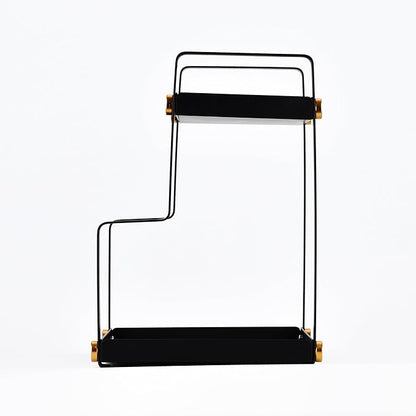 FFK 2 Tier Countertop Organizer, Cosmetic Organizer, Storage Shelf for Cabinet, Countertop, Pantry, Desktop, Ideal for Bathroom, Kitchen, Office (Black)