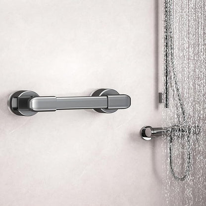 Suction Cup Grab bar for Shower，Suction Grab Bars for Showers，Bathroom Shower Grab Bar, Suction Cup Mount, Removable Shower Grab Bar, Gray,16.1 inches/41CM