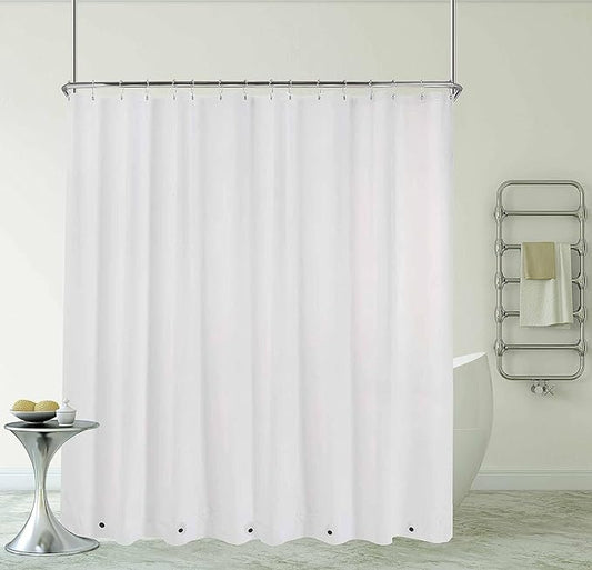 Clawfoot Tub Shower Curtain 108x72 Inch White Liner All Warp Around Extra Wide 24 Metal Hooks with Magnets Heavy Duty Vinyl Bath for Bathroom PEVA Waterproof Pure