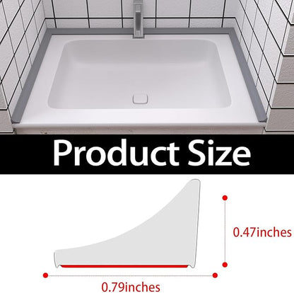 New Collapsible Shower Threshold Water Dam, Self Adhesive Silicone Waterproof Barrier Bathroom and Kitchen Water Strip Dam Shower Guard for Dry And Wet Separation Caulk Seal Strip Edge Trim(Grey)