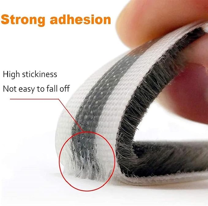 33ft Weather Stripping Brush for Sliding Windows/Doors Frame Side,Pile Self Adhesive Weatherstrip Seal Strip Sealer Draft Stoppers(33ft 0.35''Wide x 0.6''Thick, Black)