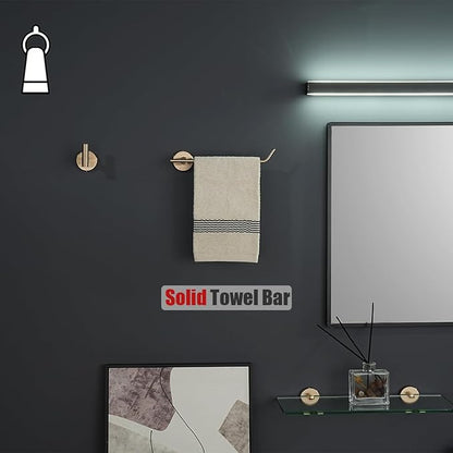 JQK Bathroom Hardware Set, 5-Piece Bath Accessories Set Champagne Bronze Wall Mount Includes 24 in Towel Bar, 9 in HT Bar, TP Holder, Towel Hook x 2, BAS105-CB