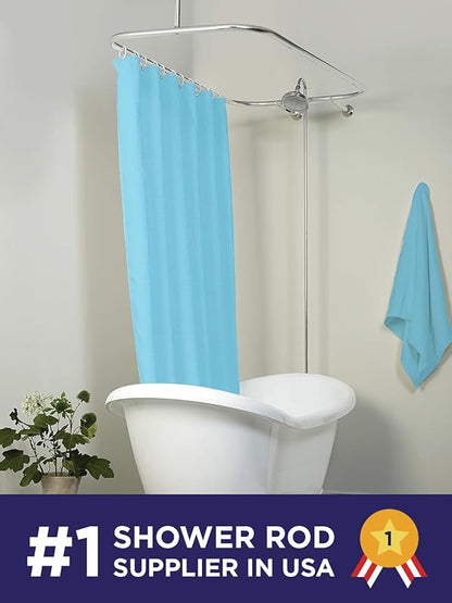 Zenna Home Rustproof Round Shower Curtain Rod for Clawfoot Tub with Easy Installation, Oval Hoop Shower Curtain Rod, Freestanding Tub Accessories, Fits Areas up to 70.5 by 28 Inches, Chrome