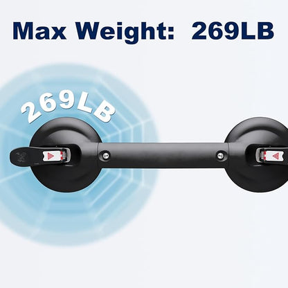 Suction Cup Grab Bars for Bathtubs and Bathroom, Tool Free Shower Handle, Grab Handle for Elderly Suction with Indicators, Shower Grab Bar for Seniors,Black